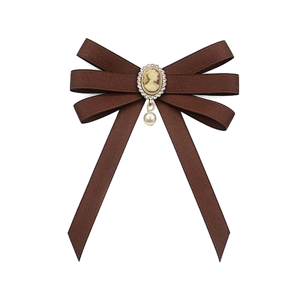 Coffee Brown Necktie Fashion School Uniform Bow Tie Solid Color Necktie for Women's Shirts