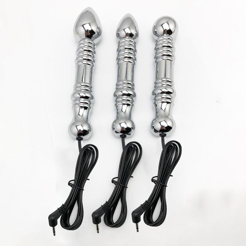 Metal Back Court Electric Shock Anal and Vaginal Plug Back Court Bolt Pulse Physiotherapy Adult Sexual Health Sex Toys