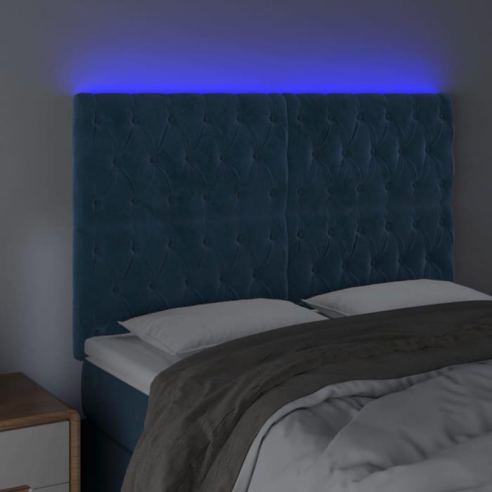 VidaXL LED Headboard Bedroom Furniture Double Bed Accessory Head of Bed Frame Interior Dark Blue 3122812