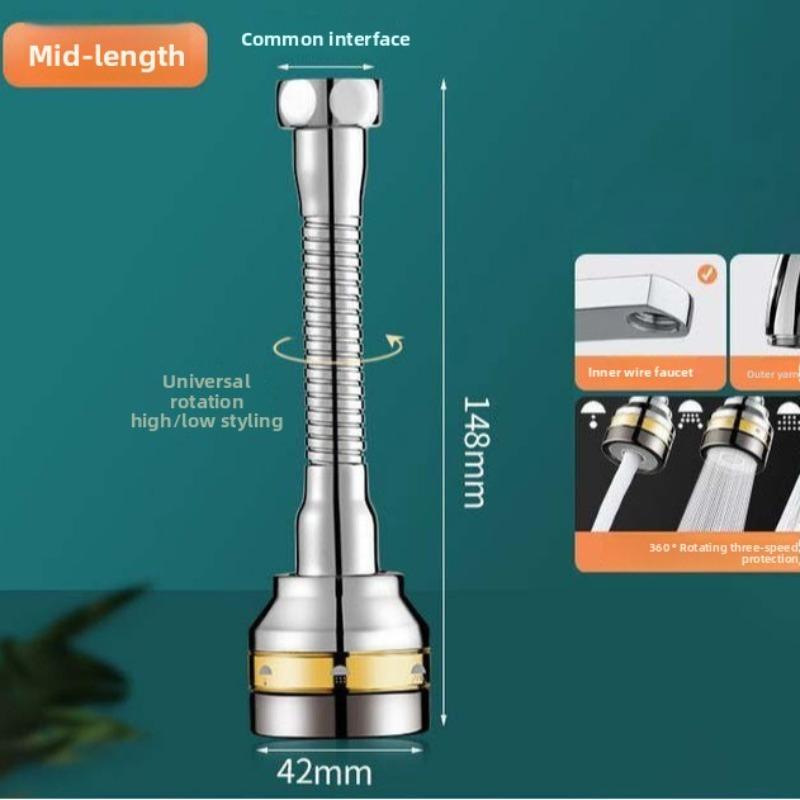 Hlava kuchyňské baterie odolná proti stříkající vodě je otočná a vyměnitelná a dřezová baterie se dá otáčet do všech směrů.