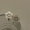 Fashionable Style Ins Matte Flower Ring For Womens Adjustable Design Open