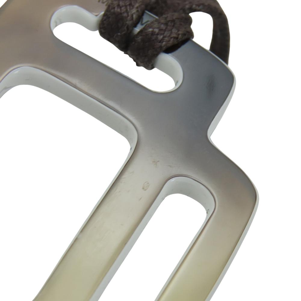 Used HERMES Necklace Rhythm Buffalo Horn 8.6g Brown Long