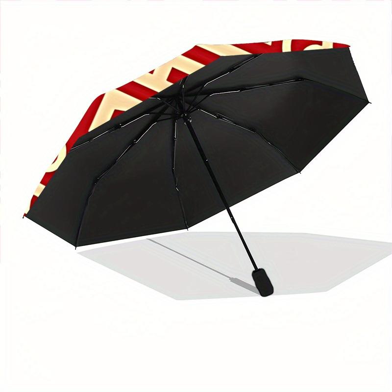 1pc Chinese style Automatic Open/Close Umbrella with Windproof, Functional Design, 8-Rib Sturdy Canopy