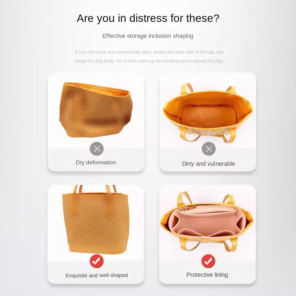 Felt Insert Liner Makeup Organiser Pouch Handbag Tote Bag Internal Bag Cosmetic Storage Bag