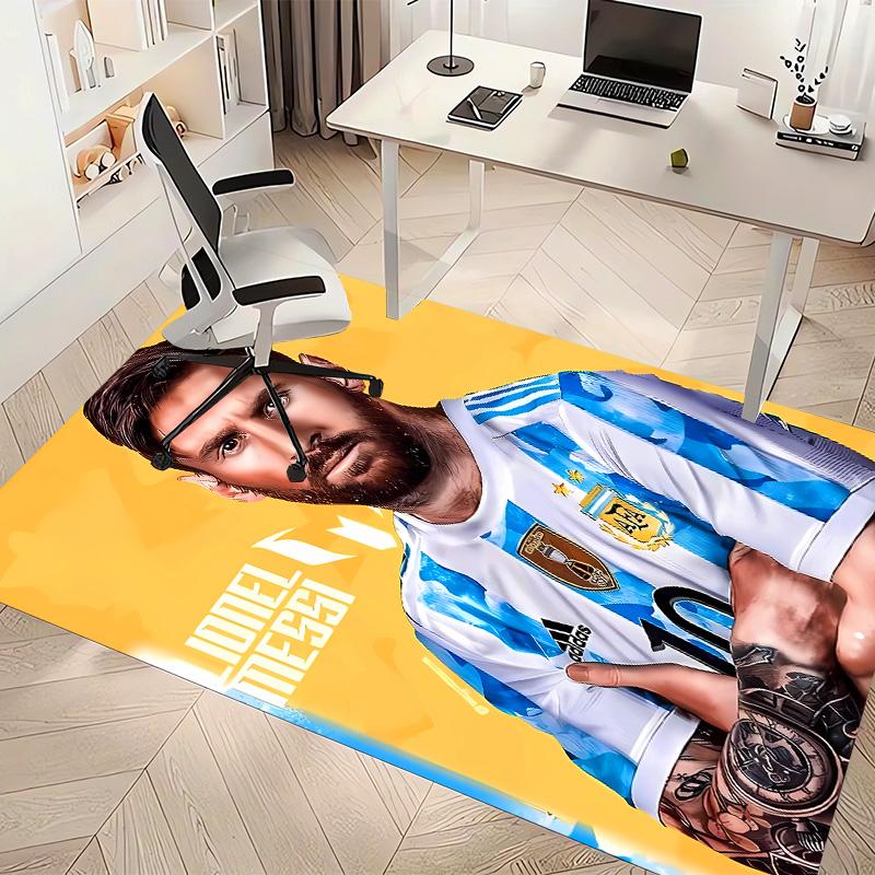 Football Star Messi Printed Absorbent Washable Carpet, Non-Slip Bathroom Mats, Kitchen Rugs, Yoga Mat,Living Room Entrance, Camping Picnic Rugs