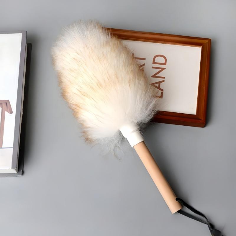 

1pc, Wool Dust Duster With Handle, Anti-Static Household Dusting Brush, Dust Removal Brush, Suitable For Sofa, Cleaning Tool