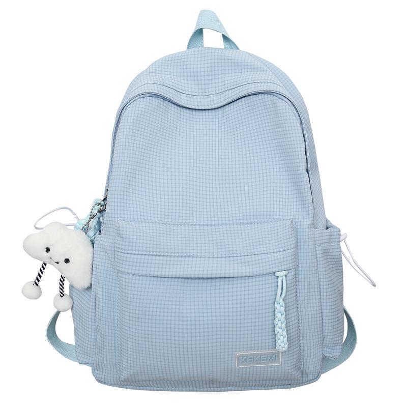 Little Fresh and Artistic Girl Backpack Junior High School Students High School Students Plaid Lightweight School Bag Large Capacity Backpack