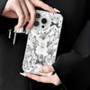 Zhitai Transparent Feather Yarn Cartoon Case for iPhone 12-16, 13 Large Hole, 15 Pro Max