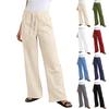 Damen Casual Loose Hosen Gerade Weitbeinige Hosen Freizeithosen
