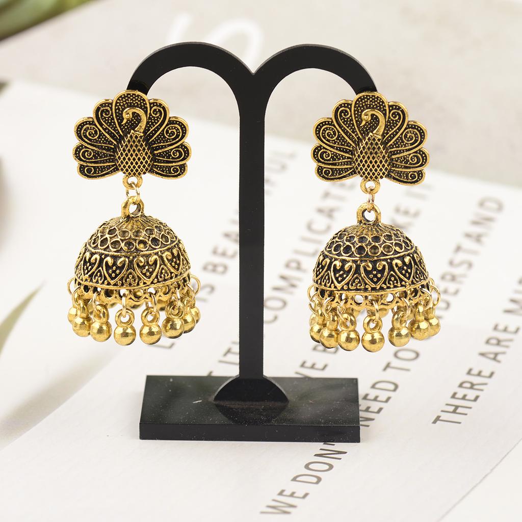 Indisk Jhumka Gypsy Zircon Boho Vintage Etnisk Dame Øredobber Hul Hengende Øredobber For Kvinner boucle d’oreille 2020