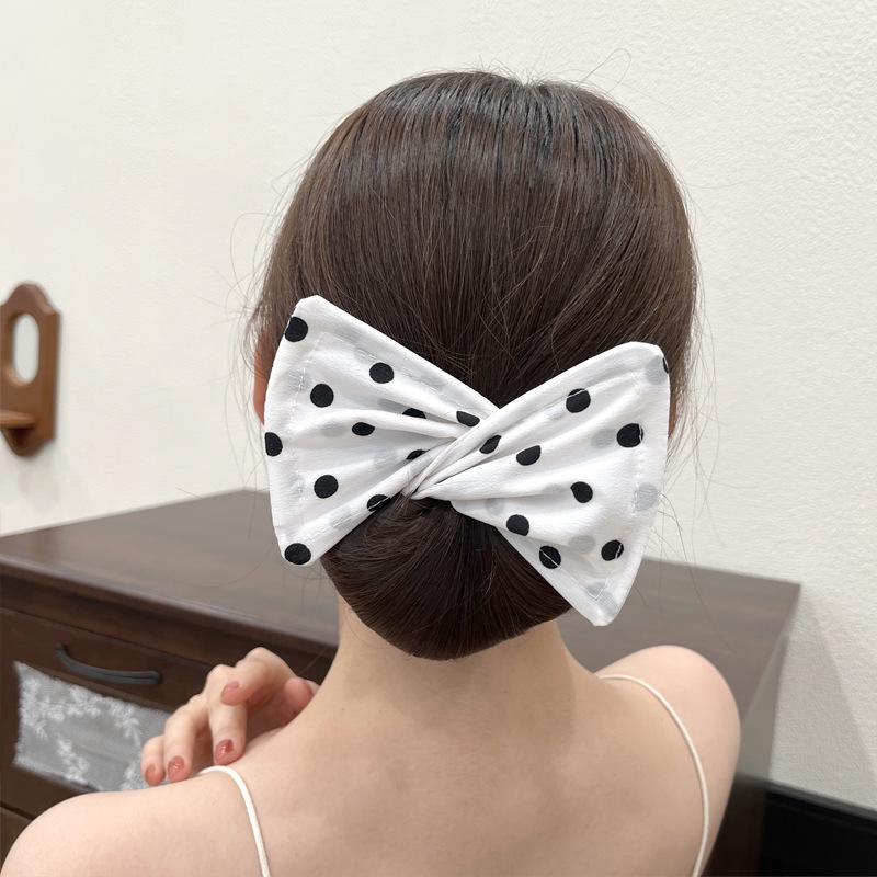 Polka Dot Magic Twist Hair Bun Maker Headband Bow