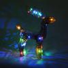 Lighted Reindeer Figurine 3D Metal Standing Deer Statue with LED Light for Outdoor Christmas Lawn Yard Decor