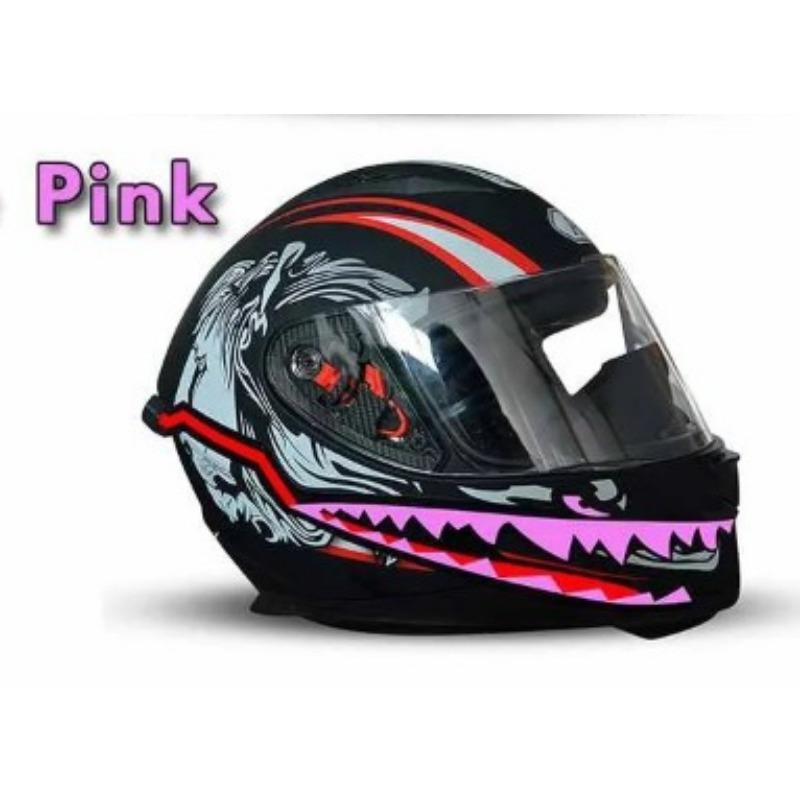 

Светодиодная полоса для мотоциклетного шлема в стиле акулы, ночной сигнал, светящаяся модифицированная наклейка розовый
