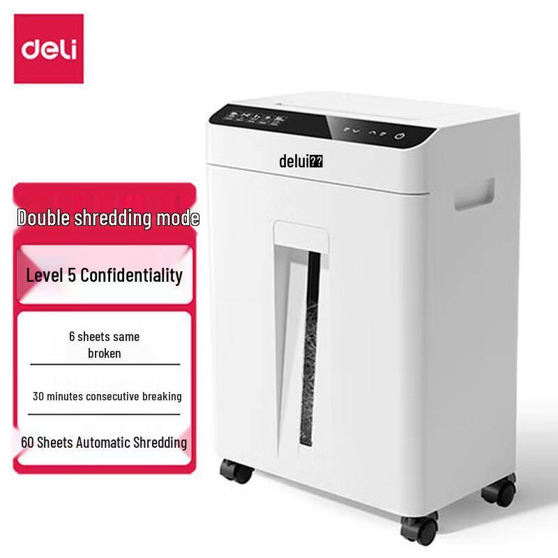 

Deli GA810 60-Sheet Auto-Feed Micro-Cut Office Shredder CN plug (adapter included)