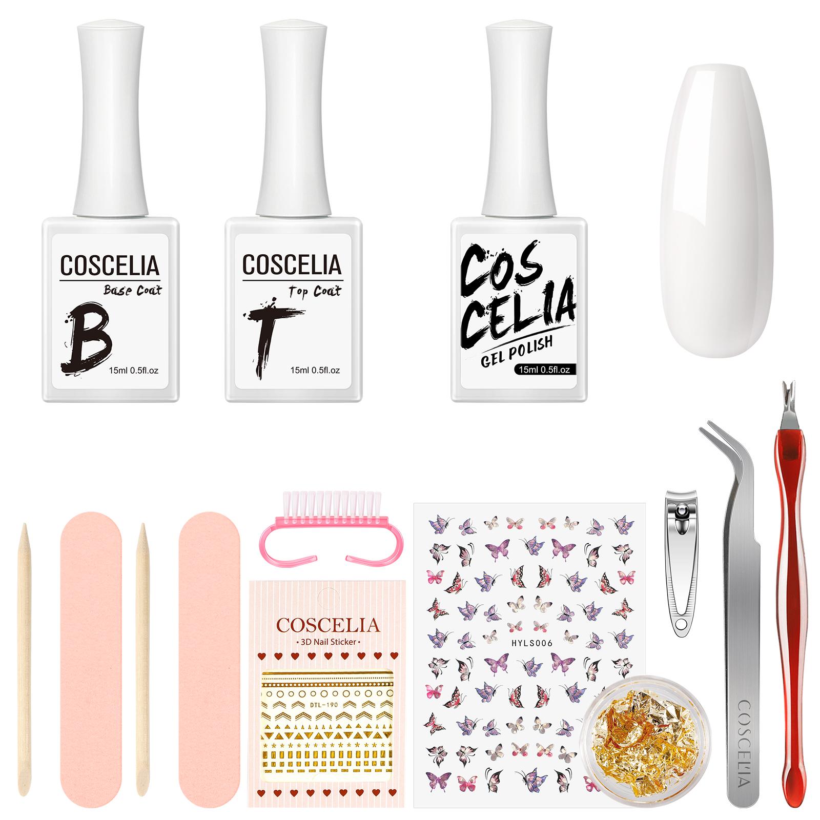 

COSCELIA 15 мл гель-лак для ногтей белый розовый цвет гель-лак УФ-светодиодный гель для замачивания и наклейки для дизайна ногтей