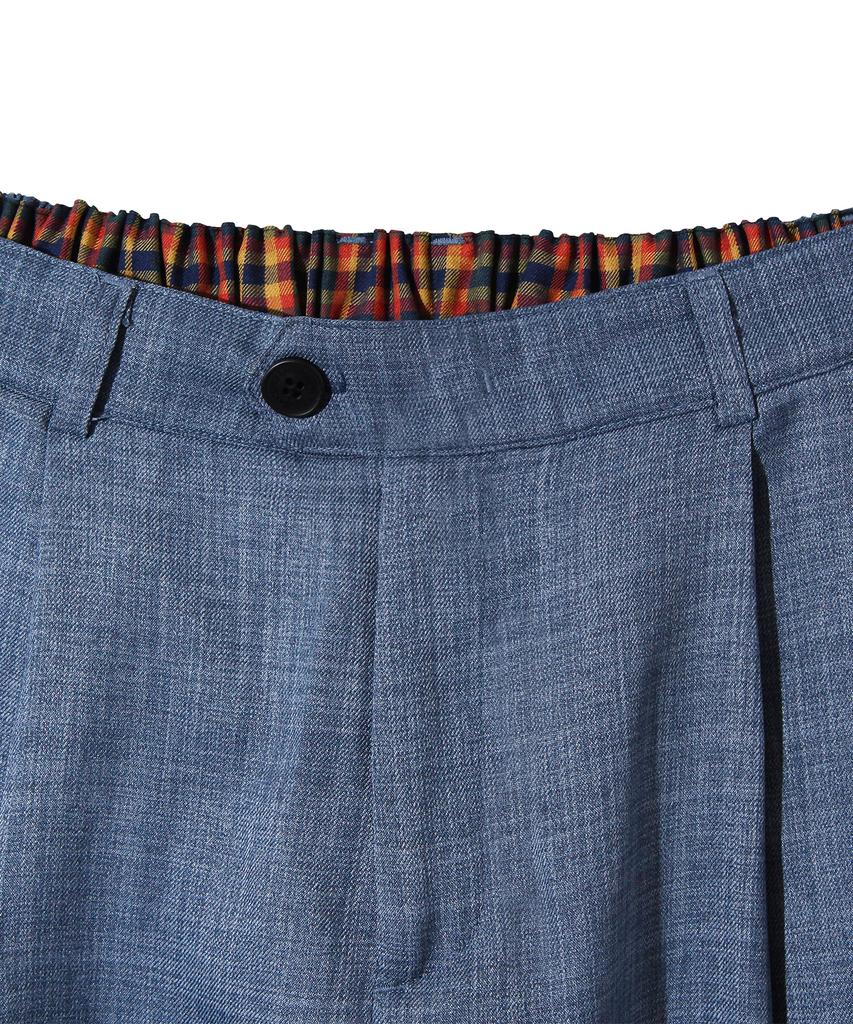 DIAMOND LAYLA Two-Tuck Wide Banding Slacks P14 Denim Texture Indigo