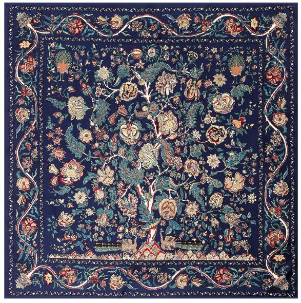 

New 130x130cm Silk Scarf Women Large Shawls Stoles Tree Print Square Scarves Echarpes Foulards Femme Wrap Bandanas 130X130CM