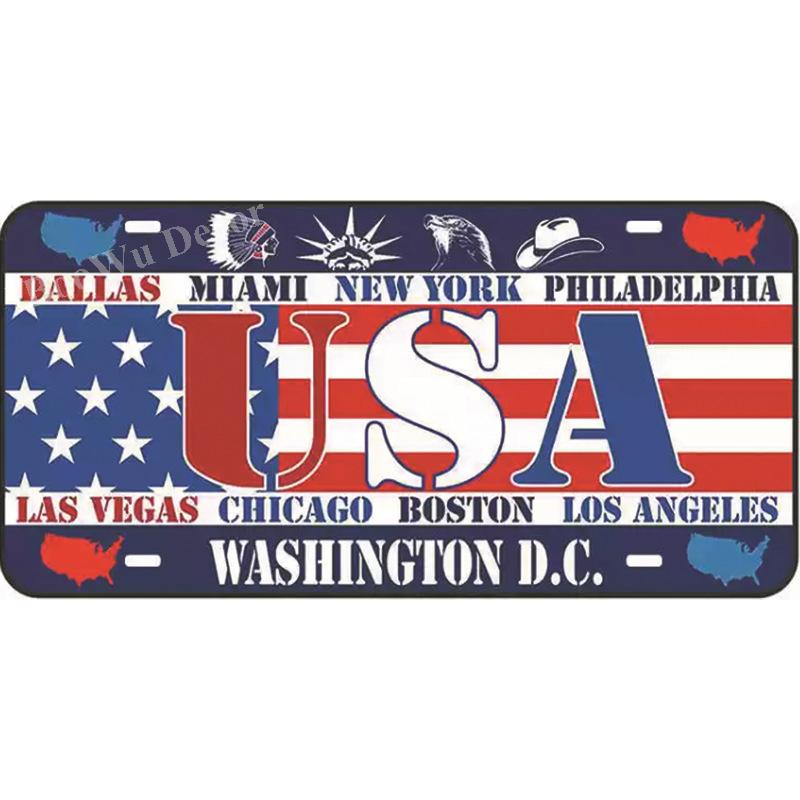 Popular City Plate Poster Vintage Wall Decor Worldwide Canada/London/Brazil Metal Tin Sign Plaques Poster 15x30cm