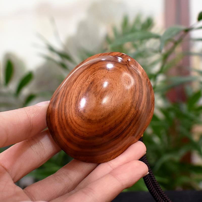 Laos Yellow Rosewood Turtle Shell Pendant with Black Cord