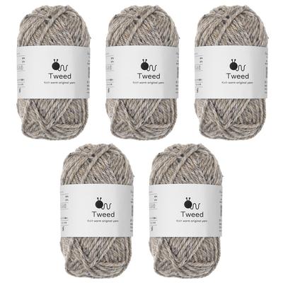 5 ovillos de lana cruda extra de 30 g, tweed, grueso, (50 m), 80% lana, 20% nailon.
