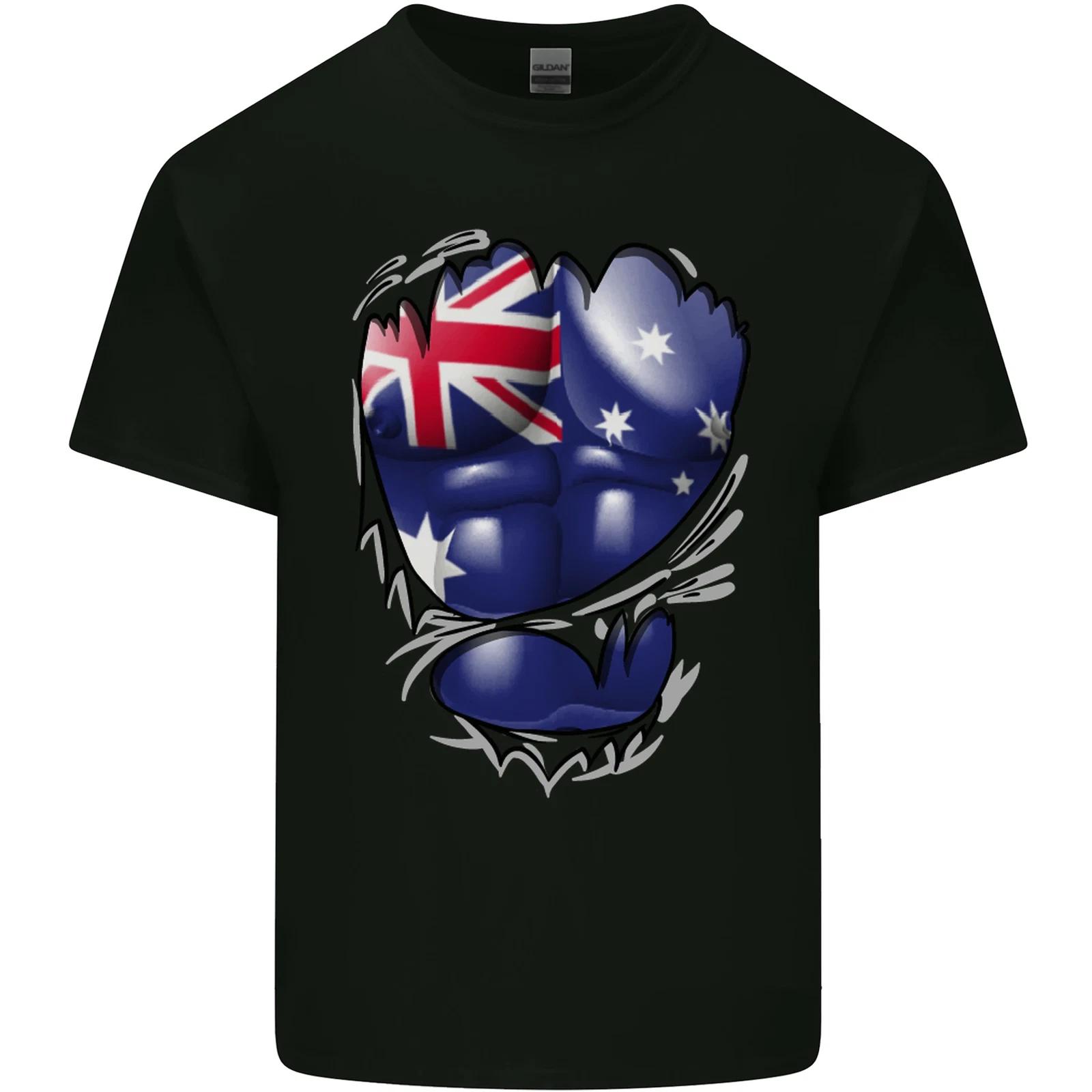 Gym Australian Flag Muscles Australia Kids T-Shirt Childrens S