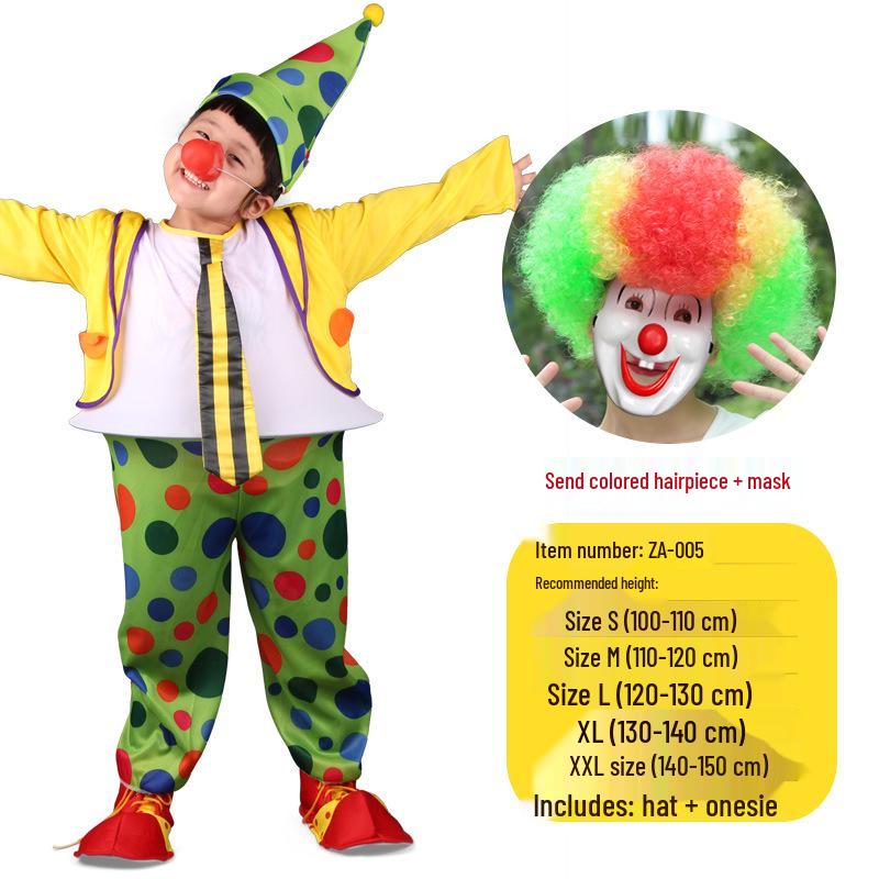Kids' Clown & Magician Costume Set for Boys & Girls - Perfect for Masquerades, National Day, Christmas & New Year Performances.