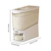 Airtight Rice Storage Dispenser 6kg Press-Type Container With Measuring Cup Anti-Moisture Bug Proof Grain Cereal Organizer