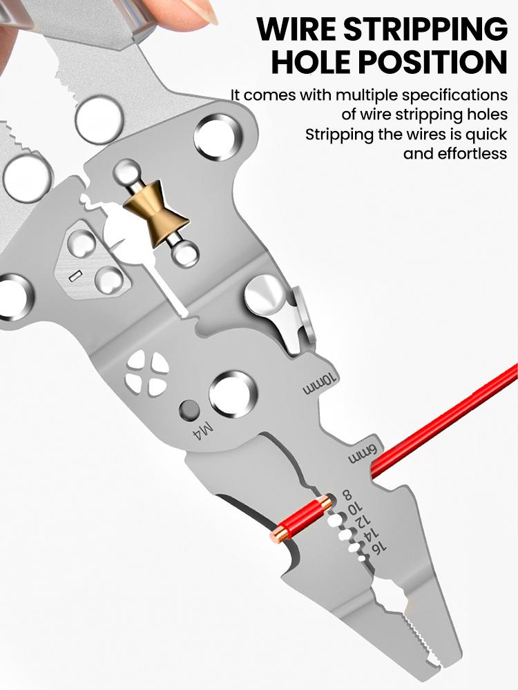 Foldalbe Wire Stripping Pliers Voltage Testing Cable Cutting Crimping Pliers Multifunctional Wire Stripper Electrician Pliers