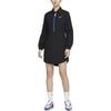 Nike Abito Donna a Maniche Lunghe con Collo a Zip e Stampa Logo Monocolore Nero DV8031-010