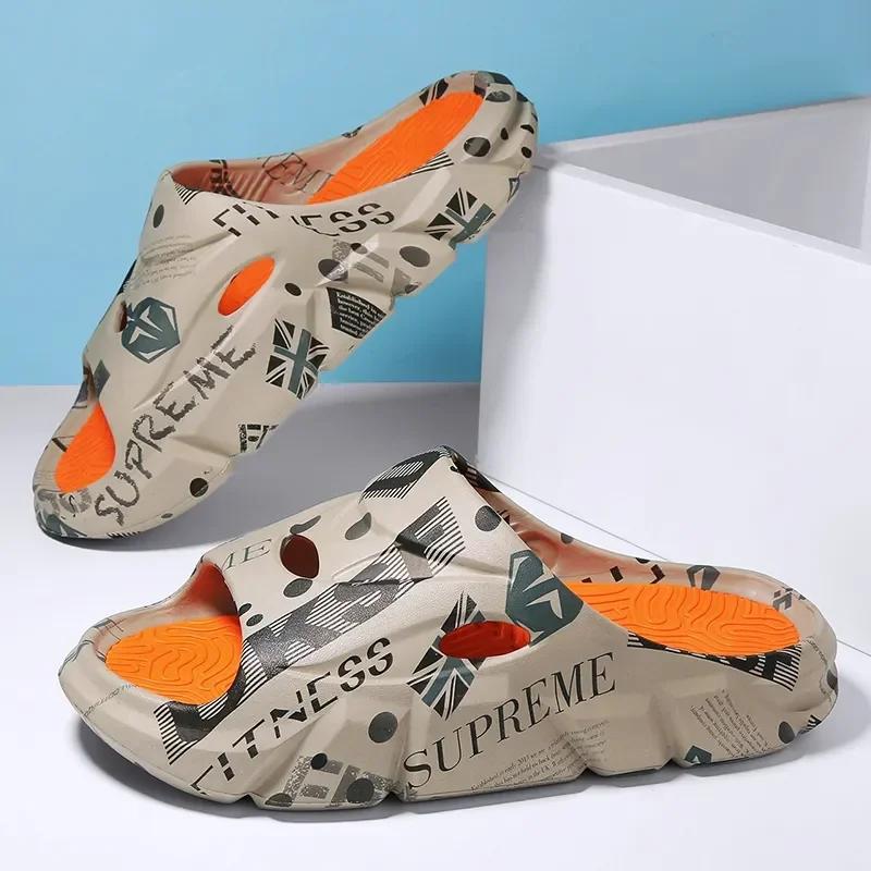 Summer Men's Massage Light EVA Slippers Indoor Outdoor Beach Casual Slides Shoes Soft Sole Flip-flops Cool Sandals Clogs