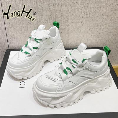 Sapatos Femininos Estilo Esportivo com Sola Grossa e Cores Combinadas, Elevados, Antiderrapantes, Moda 2024, Tênis Leves e Confortáveis de Primavera