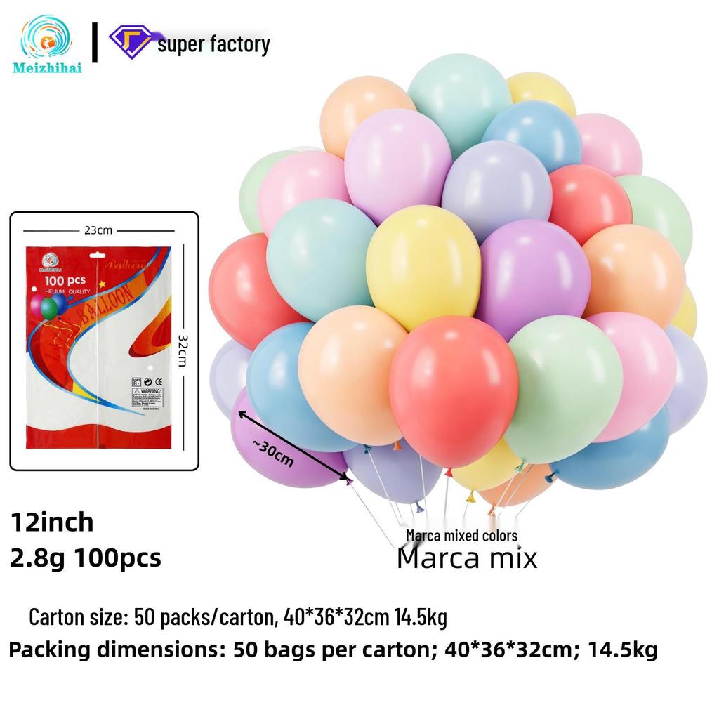 Colorful Macaron Balloons: Round Dopamine Balloons for Children's Birthday Party Decoration