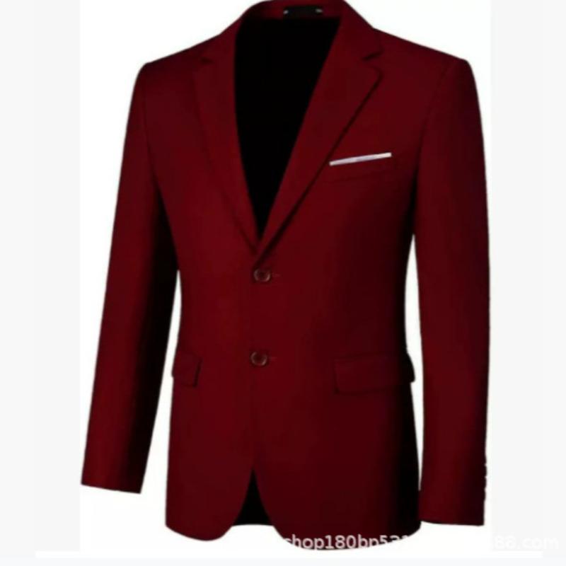 Men s Slim Fit Blazer Jacket Business Casual Two Button Suit Coat with Pocket L красный