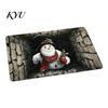 Winter Snowman Welcome Rug 3D Christmas Entrance Rug, Santa Claus Floor Mat, Non-slip Non Slip Washable Door Mat Festive for Front Bathroom