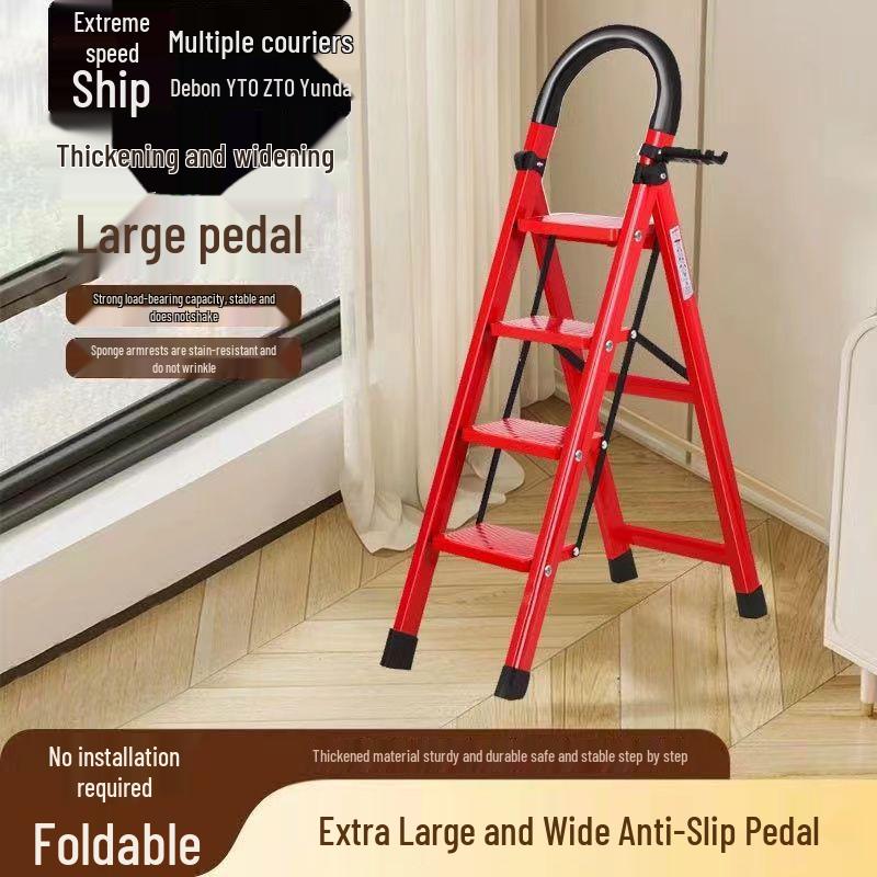 Multifunctional Indoor A-Frame Aluminum Alloy Folding Ladder