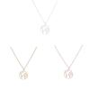 Women Hollow Map Pattern Necklace Lady Girl Round Neck Pendant Plating Copper Jewelry