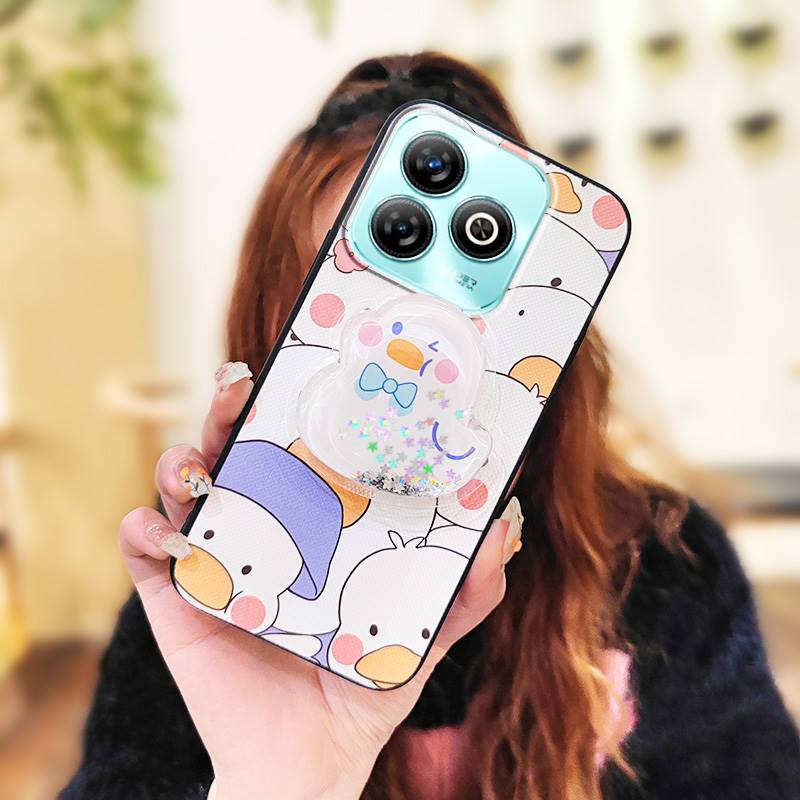 Husă Telefon TPU Design Modă Pentru ZTE Blade A75 4G/Z2359 Anti-șoc Durabil Silicon Suport Cartoon Sclipici Anti-praf