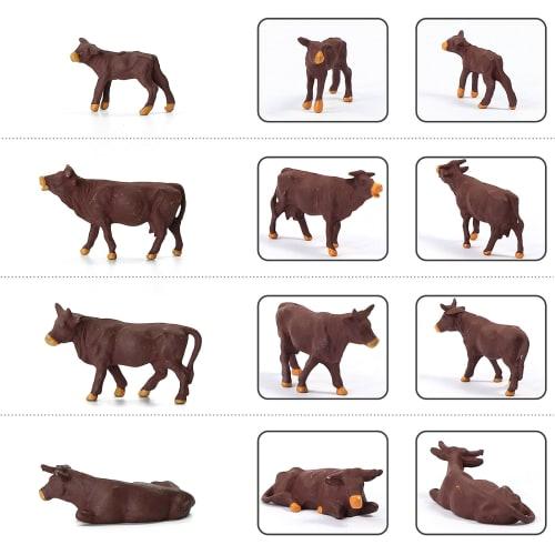 1:87 Scale Cow Models, 36-Piece Set, for Architectural Use in Farms, Ranches, and Cow Farms, Micro Landscapes, and Decorative Layouts, Dioramas, Educa