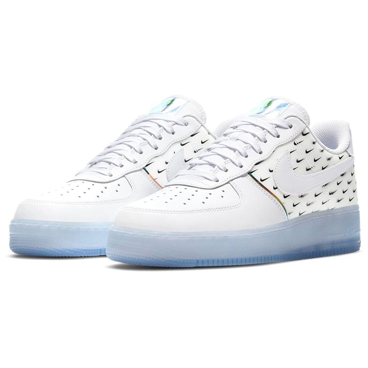 Nike Air Force 1 07 Premium Swoosh Pattern Men Sneakers White Multi-Color Racer-Blue CK7804-100