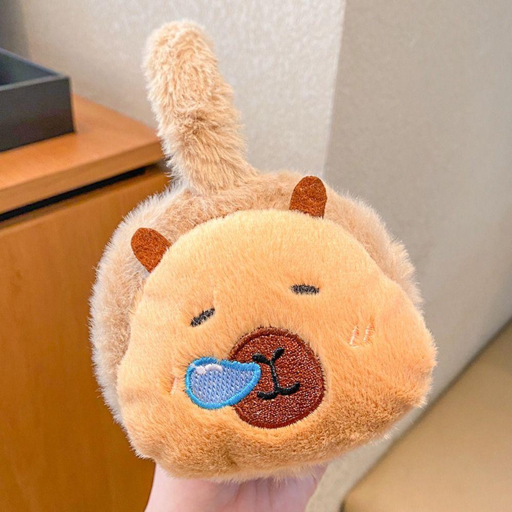 Cartoon Capybara Plush Earmuffs Windproof Cold-proof Ear Mask Animal Warm Earflaps  Winter Sport