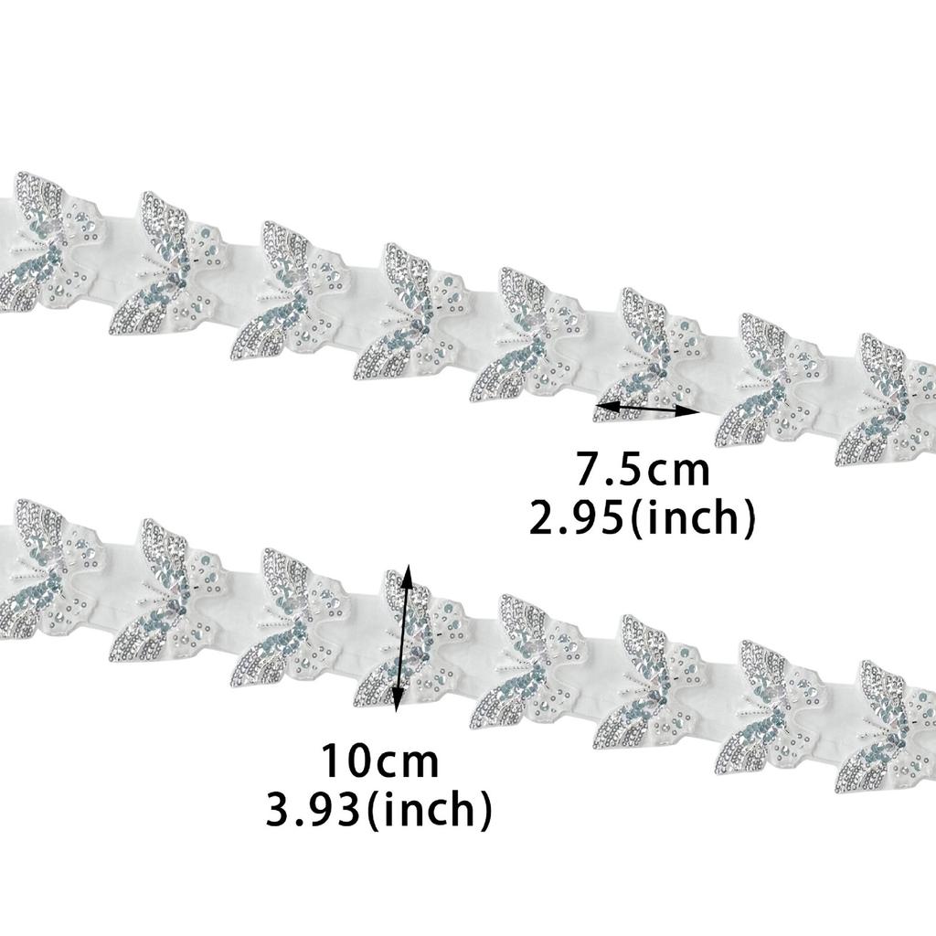 Eye-Catching Butterfly Fabric Applique Sequined Sewing On Patches for Wedding/ Evening Dress Clothing Patches