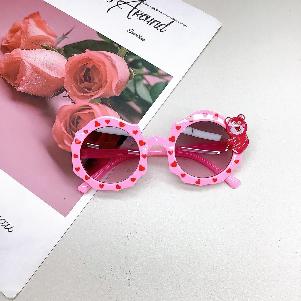 Children'S Cute Sunglasses Cartoon Bear Photo Concave Shape Babies Sunglasses Sunscreen Children'S Glasses