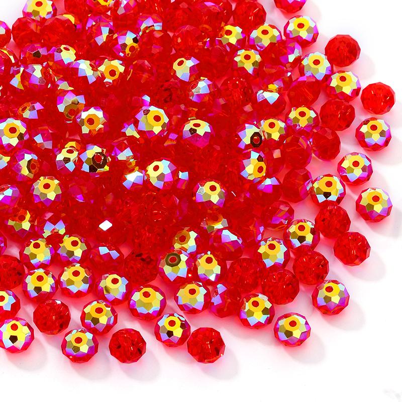 84pcs Czech Faceted Rondelle Beads 8mm AAA Crystal Glass Loose Spacer Beads for DIY Jewelry Bracelet Craft Making Supplies