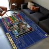 3D HOMM3 Heroes of Might and Magic Map Treasure Chest Retro Game Carpet Rug for Living Room Bedroom Home Sofa,Non-slip Floor Mat