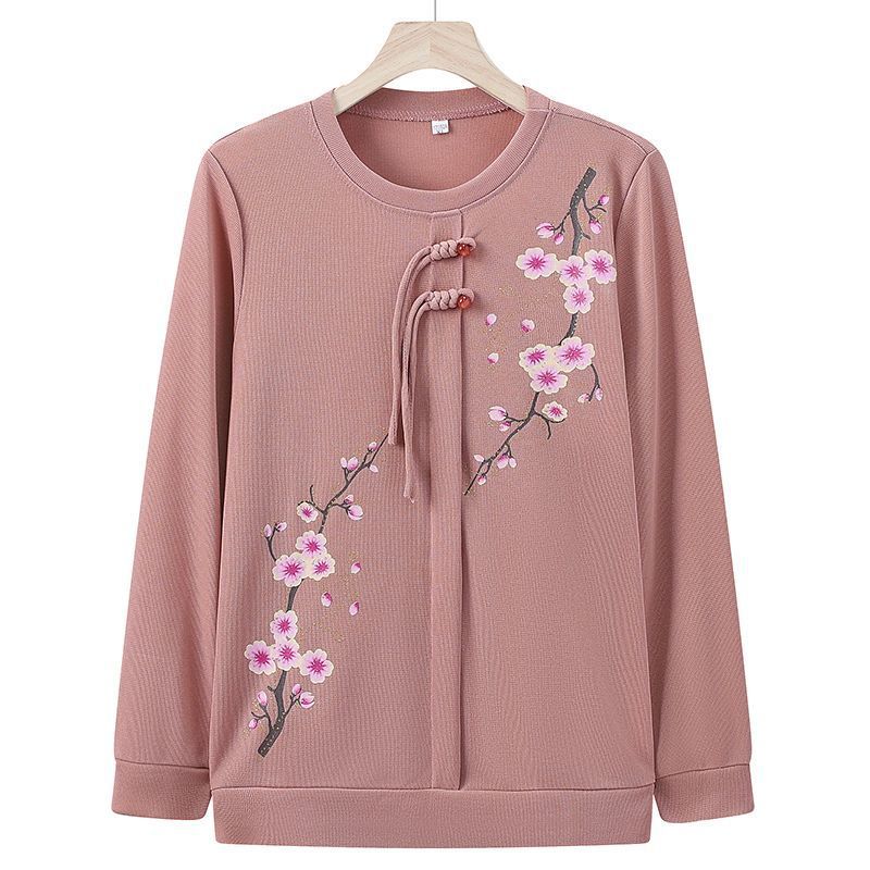 

Мама Вязаный Модный Базовый Слой Женская Блузка Пожилые Длинный Рукав Тонкий Свитер Топ 4XL розовый