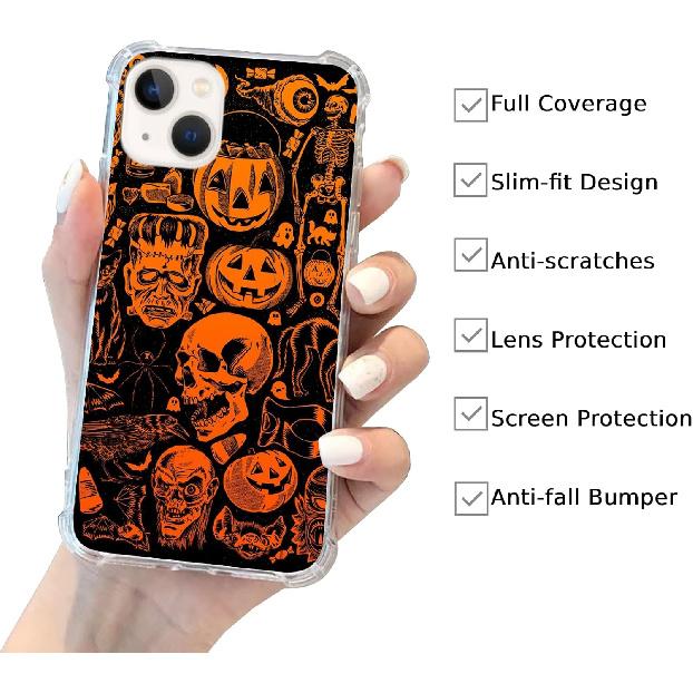 Жуткий Хэллоуинский чехол-череп для iPhone 13, Жуткий Хэллоуинский чехол-тыква для iPhone 13, Крутой милый чехол-бампер из ТПУ