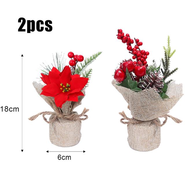 Artificial Simulation Plant Flower Red Berries Christmas Tree Home Decorations Garland DIY Supplies Holiday New Year Ornament
