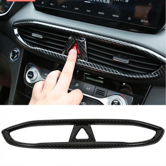 Fits - Hyundai Santa Fe Carbon Fiber Center Air Vent Outlet Cover Trim