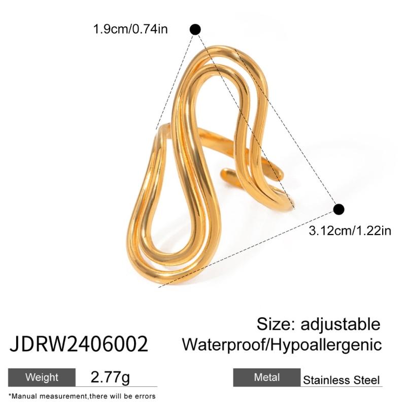 Irregular Dating Rings Adjustable Finger Rings Exaggerated Open Rings Finger Jewelry Suitable for Party and Daily