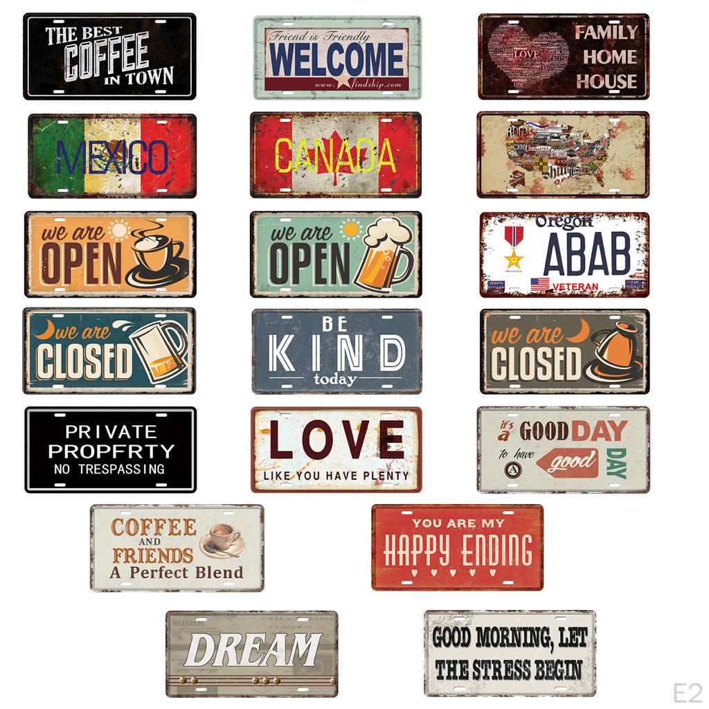 15 x 30cm Shabby Chic Metal Wall Sign Plaque Art Poster Restaurant Tavern Cafe Bar Pub Tin